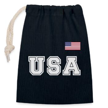 TEAM USA amerikanische Flagge Fahne über Schrift - Verschließbarer Geschenkbeutel aus Baumwolle (14x20cm) - Navy - Vorne
