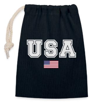 TEAM USA amerikanische Flagge Fahne unter Schrift - Verschließbarer Geschenkbeutel aus Baumwolle (14x20cm) - Navy - Vorne