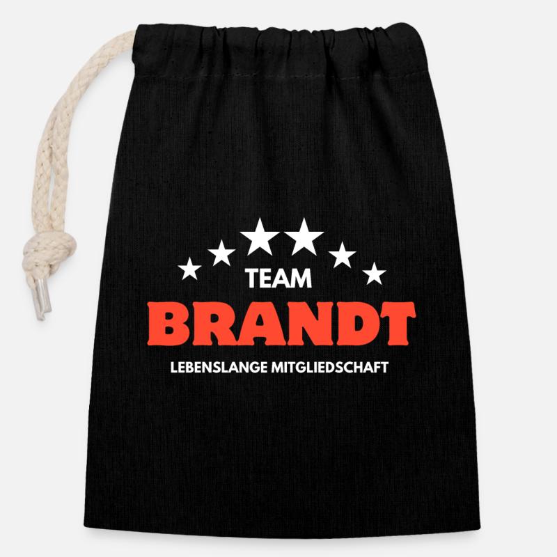 Team Brandt Lebenslange Mitgliedschaft - Verschließbarer Geschenkbeutel aus Baumwolle (14x20cm) - Schwarz