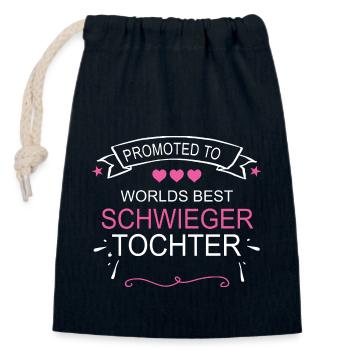 Schwiegertochter Beste Tochter Schwiegerkind Braut - Verschließbarer Geschenkbeutel aus Baumwolle (14x20cm) - Navy - Vorne