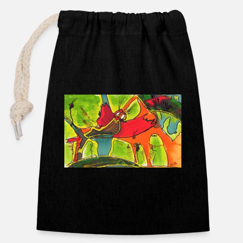 FUNtasy - Closable cotton gift bag (14x20cm) - black