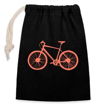 Bicycle Wheel - Closable cotton gift bag (14x20cm) - black - Front