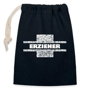 Occupation Educator - Closable cotton gift bag (14x20cm) - navy - Front
