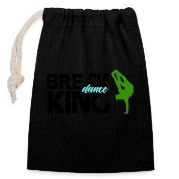 Break Dance King - Closable cotton gift bag (14x20cm) - black - Front