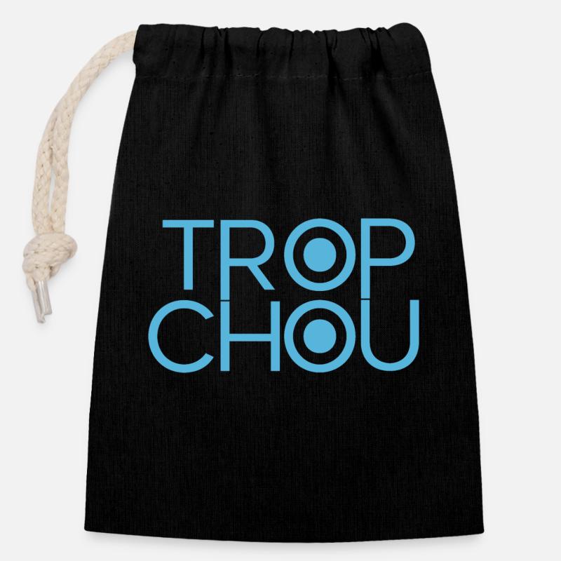 Too cute - Closable cotton gift bag (14x20cm) - black