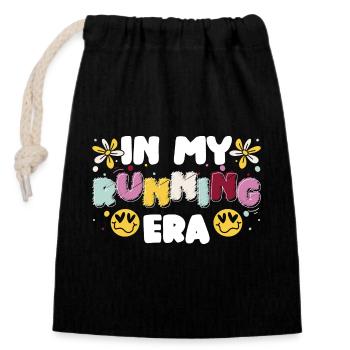 Runner Sprint - Closable cotton gift bag (14x20cm) - black - Front