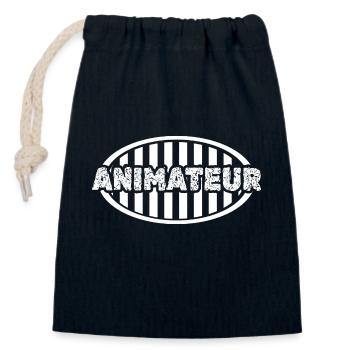 Job Animateur - Verschließbarer Geschenkbeutel aus Baumwolle (14x20cm) - Navy - Vorne