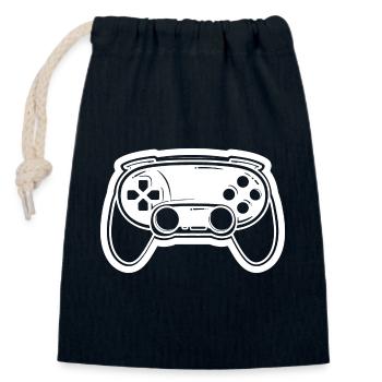Videospiel Controller Zeichnung - Verschließbarer Geschenkbeutel aus Baumwolle (14x20cm) - Navy - Vorne