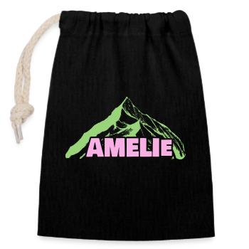 Mountaineering Amelie - Closable cotton gift bag (14x20cm) - black - Front