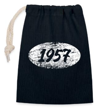 1957 - Verschließbarer Geschenkbeutel aus Baumwolle (14x20cm) - Navy - Vorne