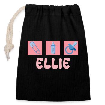 Gift for Ellie - Closable cotton gift bag (14x20cm) - black - Front