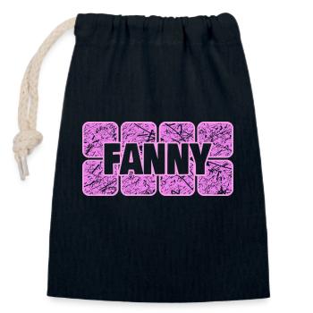 Fanny - Closable cotton gift bag (14x20cm) - navy - Front