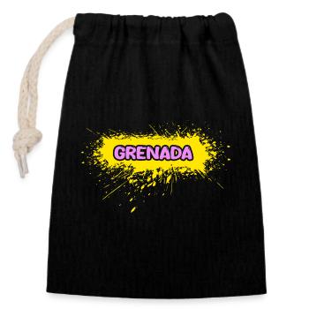 Grenade - Sac cadeau en coton avec cordon (14 x 20 cm) - noir - Devant