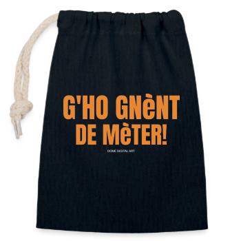 Brescian dialect Epic beautiful funny phrases - Closable cotton gift bag (14x20cm) - navy - Front