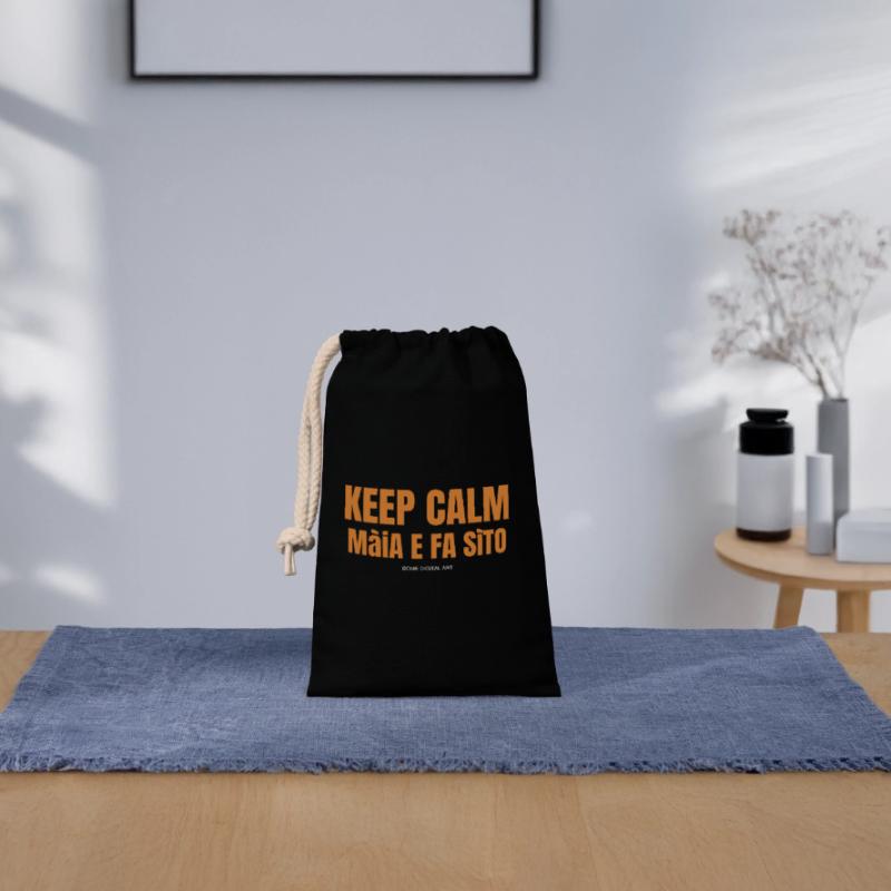 Keep Calm Brescian Dialect 1 Closable cotton gift bag (14x20cm)