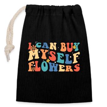 Flower Affection Romantic - Closable cotton gift bag (14x20cm) - black - Front