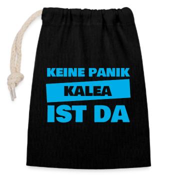 Kalea als Vorname - Verschließbarer Geschenkbeutel aus Baumwolle (14x20cm) - Schwarz - Vorne