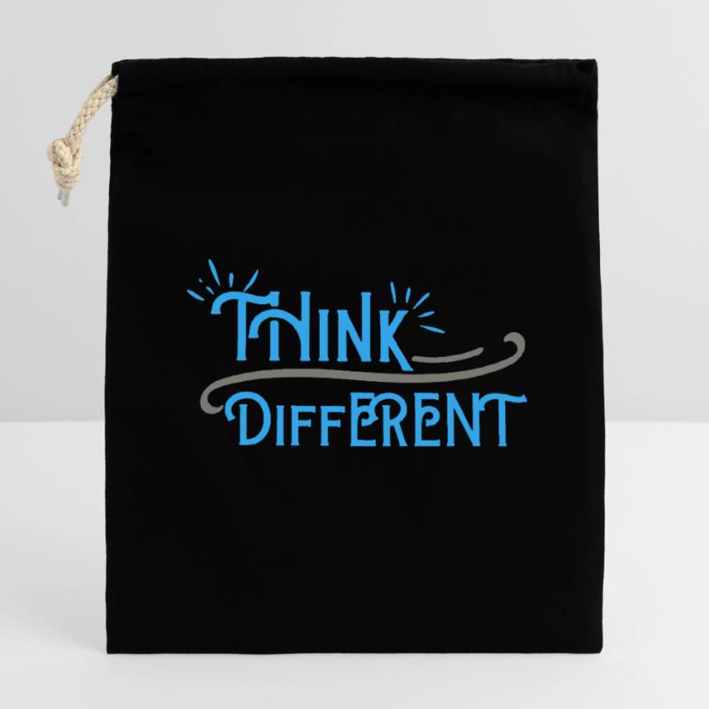Think Differnet Blaue Grau Design Verschließbarer Geschenkbeutel aus Baumwolle (14x20cm)