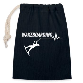 Wakeboarden - Verschließbarer Geschenkbeutel aus Baumwolle (14x20cm) - Navy - Vorne