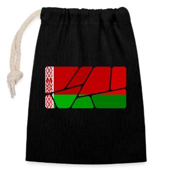 Belarus Belarus - Closable cotton gift bag (14x20cm) - black - Front
