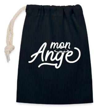 My angel - Closable cotton gift bag (14x20cm) - navy - Front