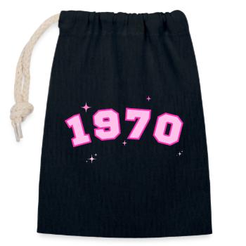 1970 Rosenstern - Verschließbarer Geschenkbeutel aus Baumwolle (14x20cm) - Navy - Vorne