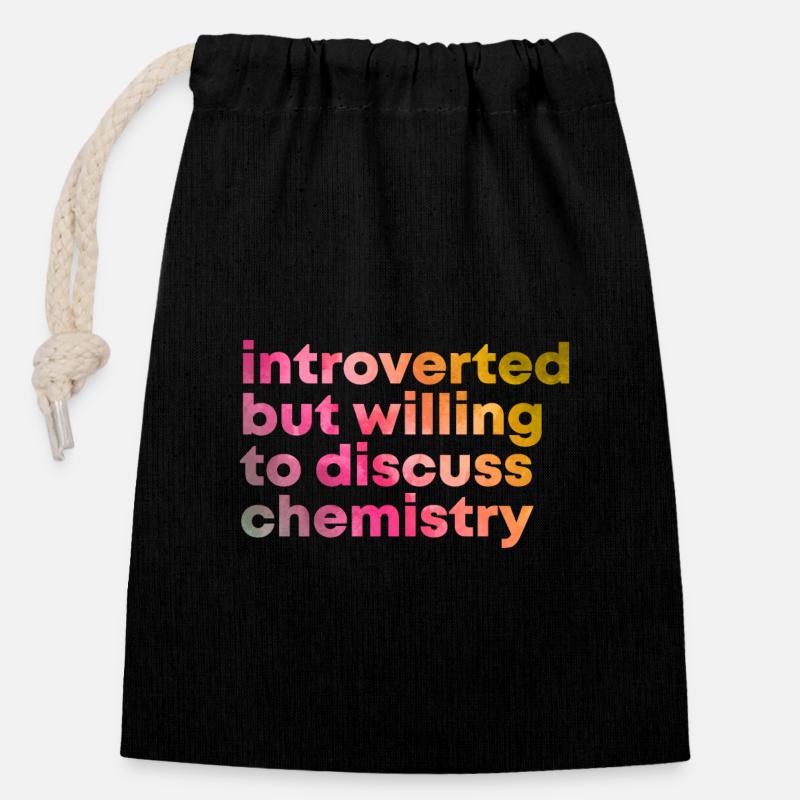chimie - Sac cadeau en coton avec cordon (14 x 20 cm) - noir