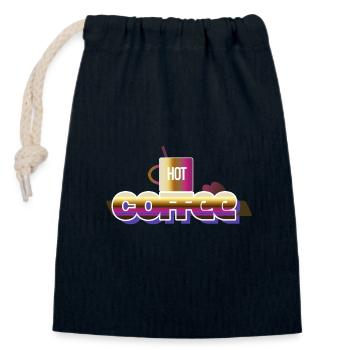 Heißer Kaffee - Verschließbarer Geschenkbeutel aus Baumwolle (14x20cm) - Navy - Vorne
