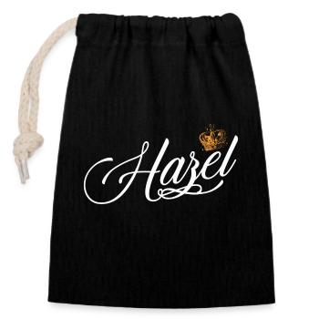 Hazel Custom Name für Frauen Kinder Kleinkinder - Hazel - Verschließbarer Geschenkbeutel aus Baumwolle (14x20cm) - Schwarz - Vorne