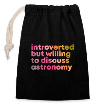 astronomie - Sac cadeau en coton avec cordon (14 x 20 cm) - noir - Devant