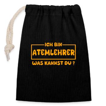 Profession Breathing Instructor - Closable cotton gift bag (14x20cm) - black - Front