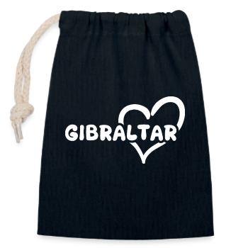 Cadeau pour Gibraltar - Sac cadeau en coton avec cordon (14 x 20 cm) - bleu marine - Devant
