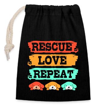 Dog Rescue Animal Rights Animal Rescue Animal Shelter - Closable cotton gift bag (14x20cm) - black - Front