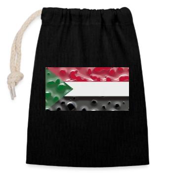 Sudan - Closable cotton gift bag (14x20cm) - black - Front