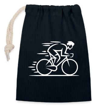 Minimalist Cycle - Closable cotton gift bag (14x20cm) - navy - Front