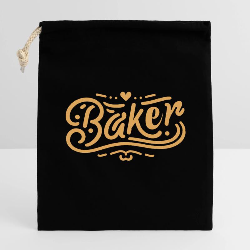 Baker Baking Pastry Bread Bake Cake Bakers Closable cotton gift bag (14x20cm)