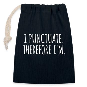 Les nerds de grammaire adorent les signes de ponctuation - Sac cadeau en coton avec cordon (14 x 20 cm) - bleu marine - Devant