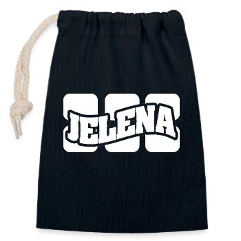 Name Jelena - Closable cotton gift bag (14x20cm) - navy - Front