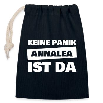 First name Annalea - Closable cotton gift bag (14x20cm) - navy - Front
