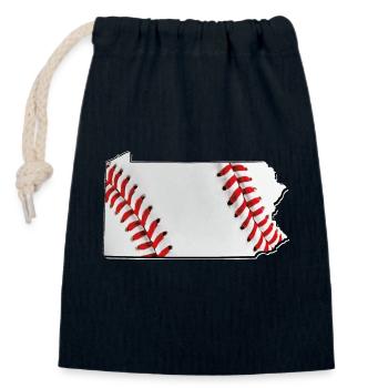 Baseball in the Pennsylvania State Map - Closable cotton gift bag (14x20cm) - navy - Front