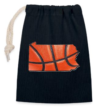Basketball in der Pennsylvania State Landkarte - Verschließbarer Geschenkbeutel aus Baumwolle (14x20cm) - Navy - Vorne