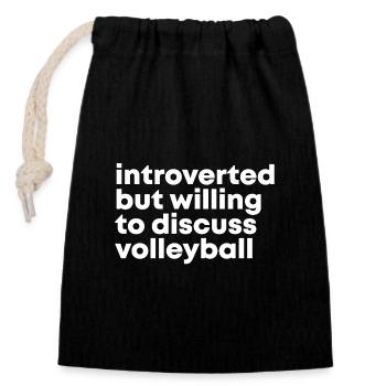 volley-ball - Sac cadeau en coton avec cordon (14 x 20 cm) - noir - Devant