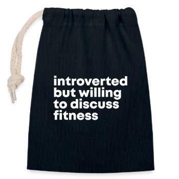 Fitness - Closable cotton gift bag (14x20cm) - navy - Front