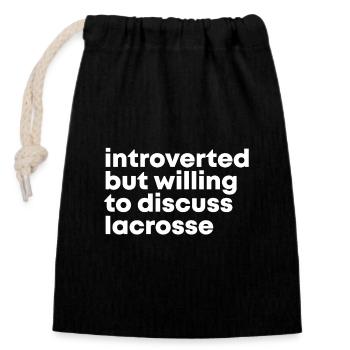 Lacrosse - Closable cotton gift bag (14x20cm) - black - Front