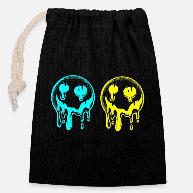Sun, Funny, Funny, Sunshine, Funny, Summer - Closable cotton gift bag (14x20cm) - black