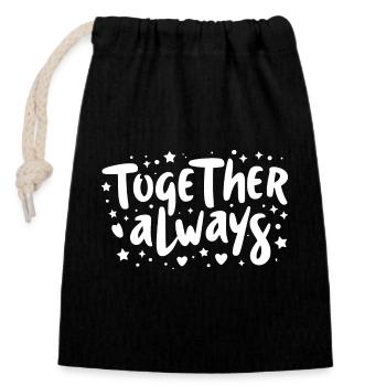 Ensemble toujours - Sac cadeau en coton avec cordon (14 x 20 cm) - noir - Devant