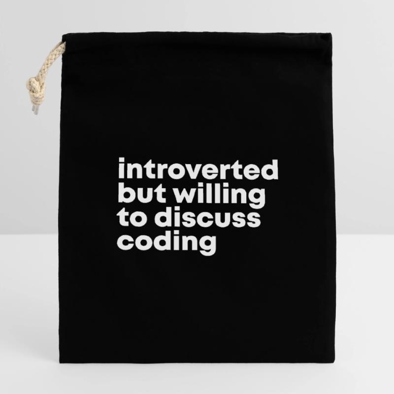 Coding Closable cotton gift bag (14x20cm)