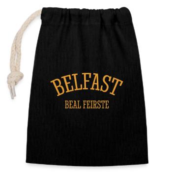 Belfast Beal Feirste North Ireland Northern Ireland - Closable cotton gift bag (14x20cm) - black - Front