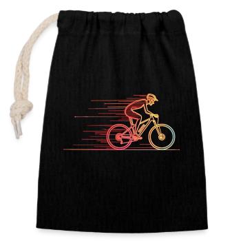 Retro BMX Freestyle Bike Sport Geschenk Idee - Verschließbarer Geschenkbeutel aus Baumwolle (14x20cm) - Schwarz - Vorne