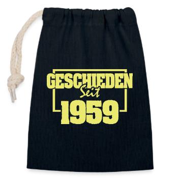 1959 - Closable cotton gift bag (14x20cm) - navy - Front